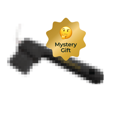 Ein verpixeltes Mysterie-Geschenkobjekt von Pferdegold® mit einer Plakette mit einem denkenden Gesichtsemoji.
