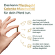 Hand hält ein längliches Futterstück, daneben Text zu Vorteilen von Pferdegold® Mineral 2.0 & Gelenke Muschelfrei - die muschelfreie Alternative mit organischen Spurenelementen zur Unterstützung der Gelenke Ihres Pferdes.