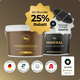 Zwei Pferdegold® Fellwechsel Power Duo Haut & Fell + Mineralwannen, 25% Rabatt auf das Paket, kostenlose Massagebürste und Qualitätsplaketten.