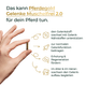 Hand hält Tablette; daneben Text auf Deutsch mit Vorteilen des Pferdegold® Gelenke Muschelfrei Nachfüllpack 3kg für Pferde, dazu passende Icons.