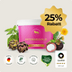 Pferdegold® 25 % Stoffwechsel Ergänzungsbecher in rosa mit Artischocken- und Löwenzahnmotiven, etikettiert und gekrönt mit einer goldenen "25 % Rabatt"-Plakette. Enthält Magnesium für den Stoffwechsel.