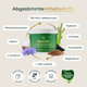 Grüner Behälter mit Pferdegold® Verdauungsbalance, abgebildet mit seinen natürlichen Inhaltsstoffen – ideal für ein ausgeglichenes Verdauungssystem und empfindliche Pferde, perfekt geeignet für getreidefreies Müsli.
